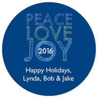 Peace, Love, Joy Round Gift Stickers