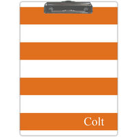 Orange and White Stripe Clipboard