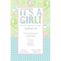 Paisley It's A Girl Baby Shower Invitations