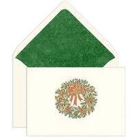Christmas Wreath Holiday Cards with Inside Imprint