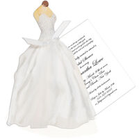 Wedding Gown with Tulle Die-cut Invitations