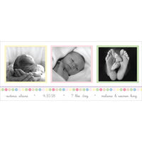 Pastel Polka Dot Photo Birth Announcements