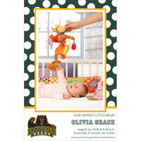 Baylor University Dotted Border Photo Baby Announcements