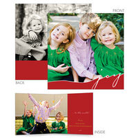Joy Square Folded Holiday Photo Cards