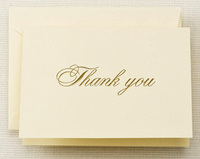Gold Hand Engraved Boxed Thank You Note Cards