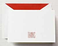 Red Boxed Thank You Note Cards -  Hand Engraved