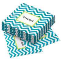 Turquoise Chevron Paper Coaster Set