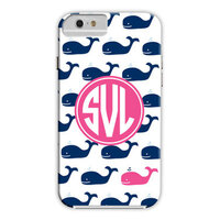 Whale Repeat Navy iPhone Hard Case
