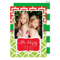 Be Merry Patterned Holiday Photo Cards