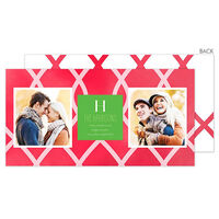 Watercolor Lattice Holiday Photo Cards