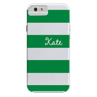 Green and White Stripe iPhone Hard Case