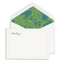 White Correspondence Cards with Embossed Border