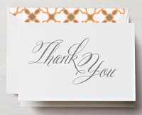 Hand Engraved Script Thank You Note Boxed Set