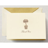 Hand Engraved Topiary Thank You Note Boxed Note Cards