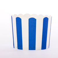 Blue Vertical Stripe Large Baking Cups