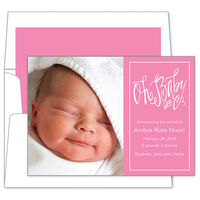 Bubblegum Oh Baby Photo Baby Announcements