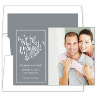 Gray Save the Date Knot Photo Cards