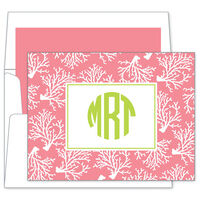 Melon Coral Repeat Folded Note Cards