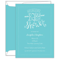 Teal Baby Shower Invitations