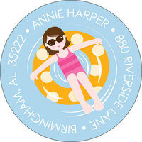 Cool by the Pool Round Address Labels