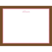 Chocolate and Bubblegum Border Flat Note Cards