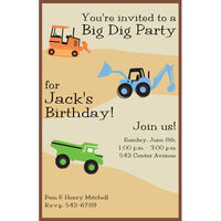Big Dig Birthday Invitations