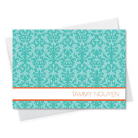 Teal Blue Victorian Foldover Note Cards