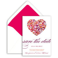 Filigree Heart Save the Date Cards