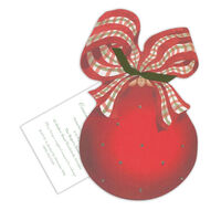 Ornament with Plaid Bow Die-cut Invitations