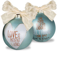 Love is Patient Glass Christmas Ornament