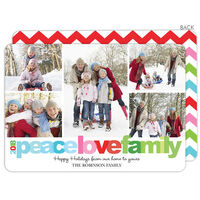 Peace Love Family Flat Holiday Photo Cards