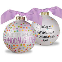 You're The Greatest Granddaughter Glass Christmas Ornament