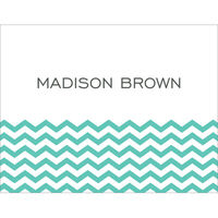 Bold Chevron Teal Foldover Note Cards