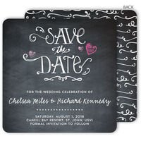 Hearts Chalkboard Save the Date Cards