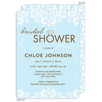 Blue Damask Bridal Shower Invitations