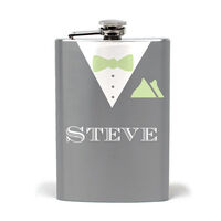 Formal Gray Tux Stainless Steel Flask