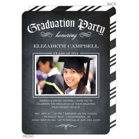 Chalkboard Graduation Diploma Photo Invitations