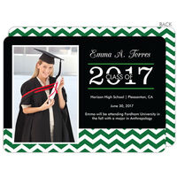Green Chevron Class Graduation Photo Announcements