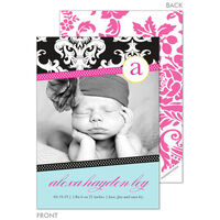 Mod Baby Ribbons Photo Birth Announcements