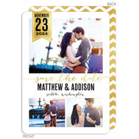 Chic Banner Save the Date Photo Cards
