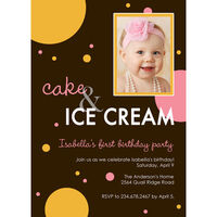 Cake & Ice Cream Pink Photo Invitations