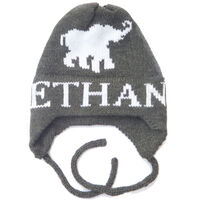 Personalized Elephant Knit Hat with Earflaps