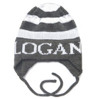 Personalized Modern Stripe Knit Hat with Earflaps