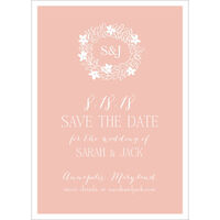 Blush Vintage Wreath Save the Date Cards