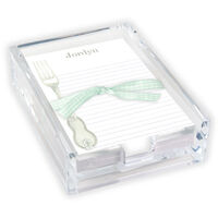 Silver Fork Memo Sheets with Acrylic Holder
