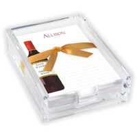 Red Wine Memo Sheets with Acrylic Holder