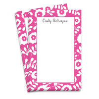 Pink Whimsical Flower Border Notepads