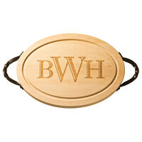 Maple 18 inch Oval Monogrammed Cutting Board