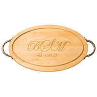 Maple 24 inch Oval Monogram Cutting Board