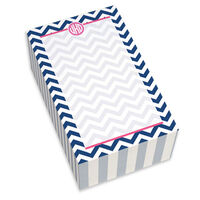 Navy Chevron Monogram Chunky Notepads